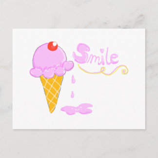 Carte Postale Crème glacée souriante