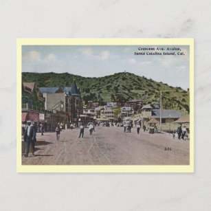 Carte Postale Crescent Ave, Avalon, Catalina Island Vintage
