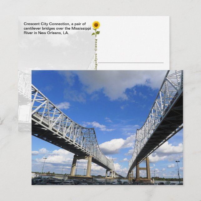 Carte Postale Crescent City Connection, La Nouvelle-Orléans, LA  (Devant / Derrière)