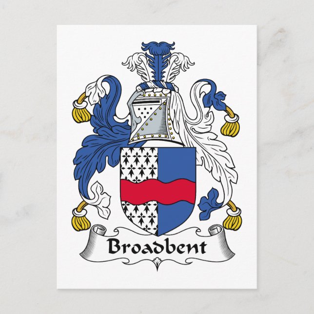 Carte Postale Crest de famille Broadbent (Devant)