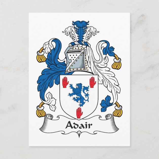 Carte Postale Crest de la famille Adair (Devant)