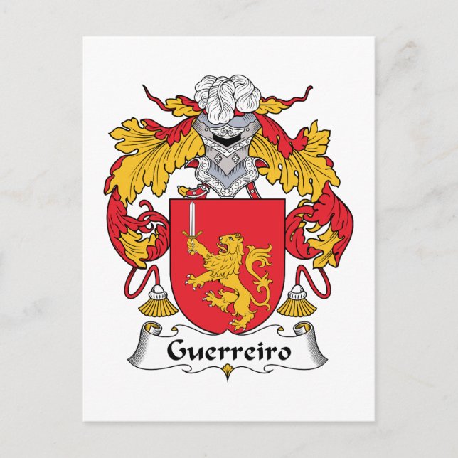 Carte Postale Crest de la famille Guerreiro (Devant)