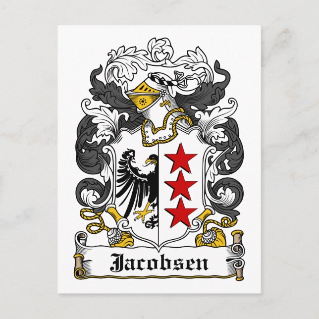 Carte Postale Crest de la famille Jacobsen (Devant)