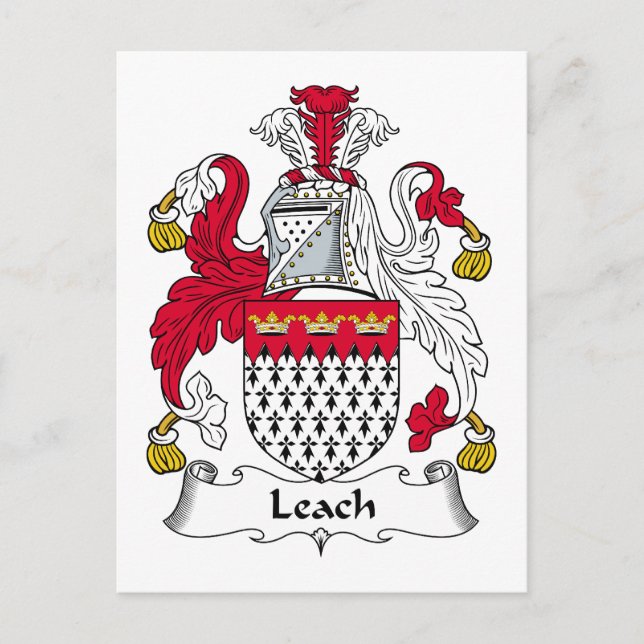 Carte Postale Crest de la famille Leach (Devant)
