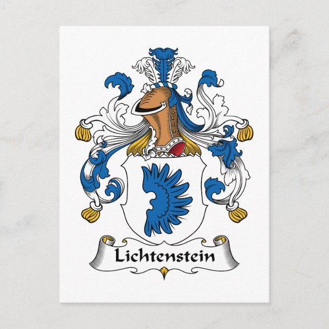 Carte Postale Crest de la famille Lichtenstein (Devant)
