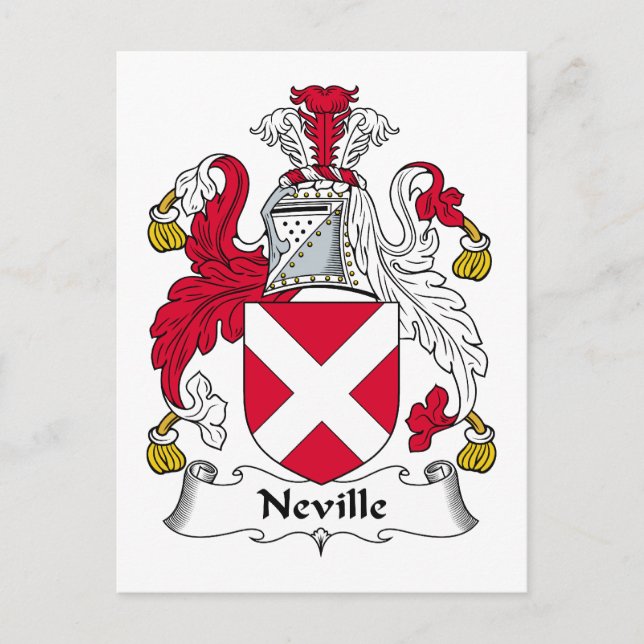 Carte Postale Crest de la famille Neville (Devant)