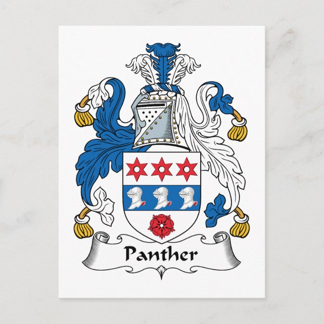 Carte Postale Crest de la famille Panther (Devant)