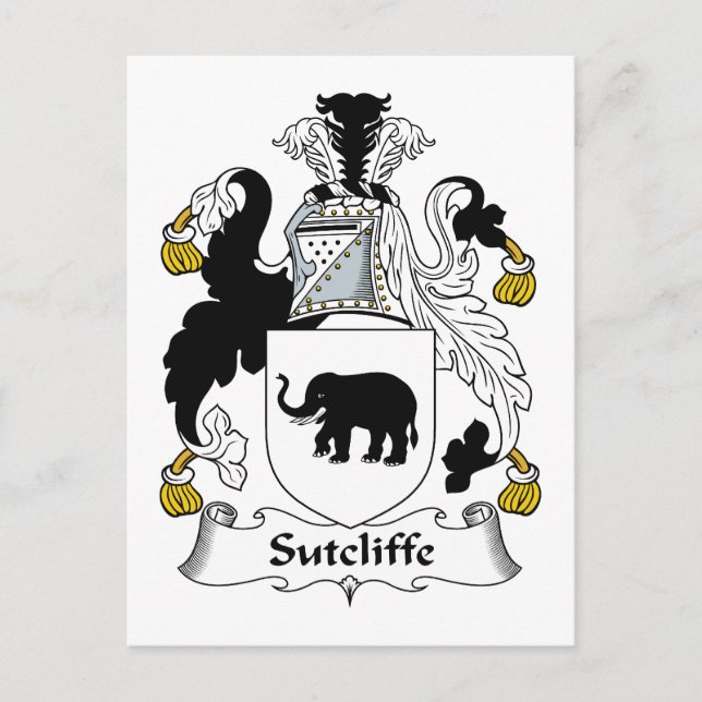 Carte Postale Crest de la famille Sutcliffe (Devant)