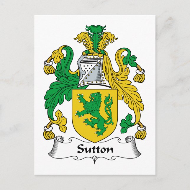 Carte Postale Crest de la famille Sutton (Devant)