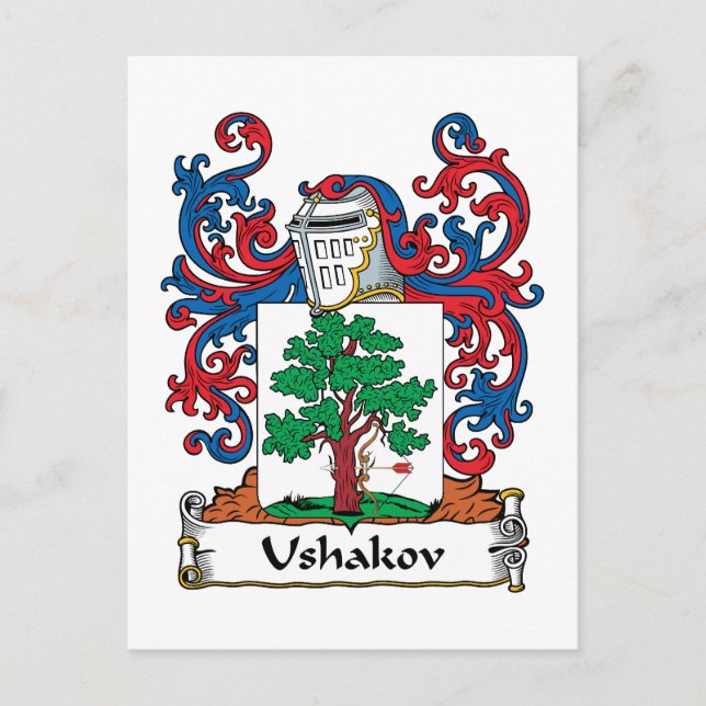 Carte Postale Crest de la famille Ushakov (Devant)