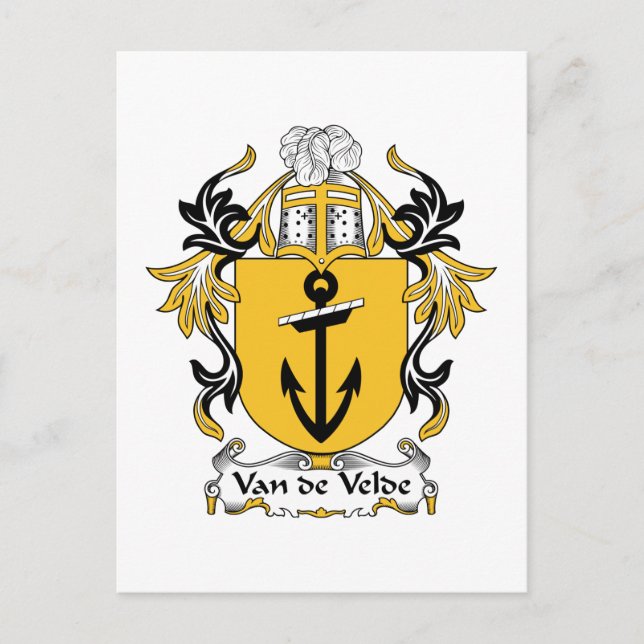 Carte Postale Crest de la famille Van de Velde (Devant)