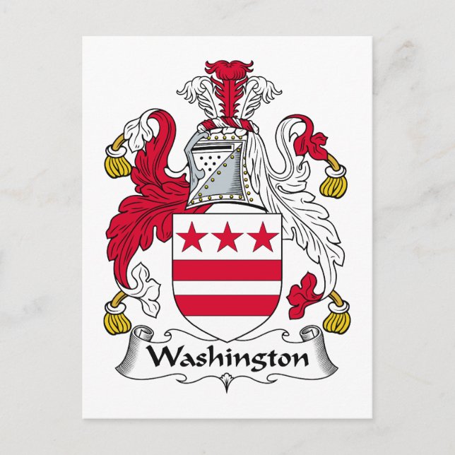 Carte Postale Crest de la famille Washington (Devant)