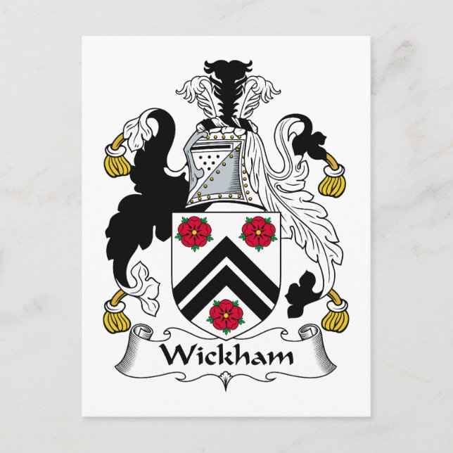 Carte Postale Crest de la famille Wickham (Devant)