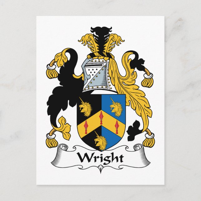 Carte Postale Crest de la famille Wright (Devant)