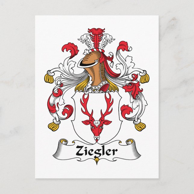 Carte Postale Crest de la famille Ziegler (Devant)