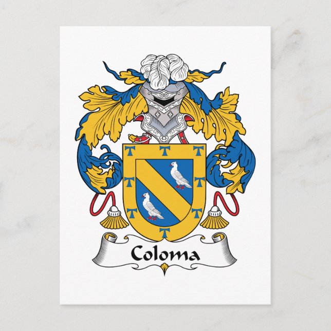 Carte Postale Crest familial de Coloma (Devant)
