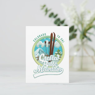 Carte Postale Crested Butte Mountain Colorado logo Ski