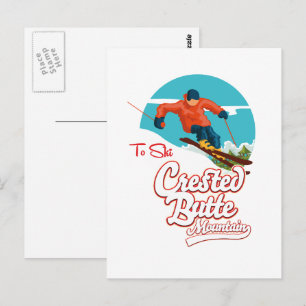 Carte Postale Crested Butte pour skier