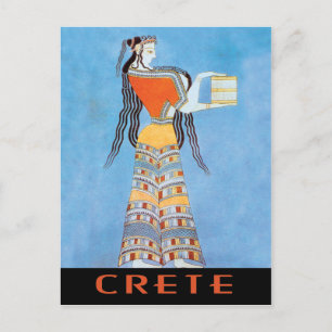 Carte Postale Crète avec Mycenaean Woman Fresco