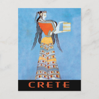 Carte Postale Crète avec Mycenaean Woman Fresco