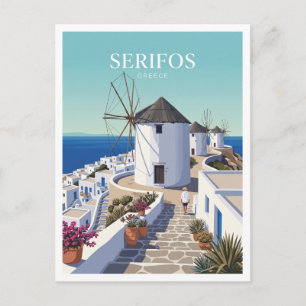Carte Postale Crête du moulin à vent, Chora, Sérifos Grèce Cadea