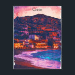 Carte Postale Crète Grèce île grecque aquarelle peinture<br><div class="desc">Découvrez cette carte postale classique et élégante de Crète Grèce qui présente les paysages et les paysages à couper le souffle de la destination de voyage grecque. Fait un souvenir de voyage extraordinaire et une idée de cadeau touristique.</div>