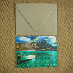 Carte Postale Crète Grèce Ocean Oil Peinture