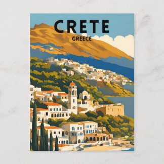 Carte Postale Crète Grèce Vintage