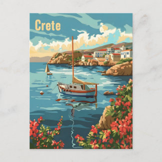 Carte Postale Crète Grèce Vintage