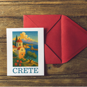 Carte Postale Crète vintage Grèce Île d'artisanat Voyage