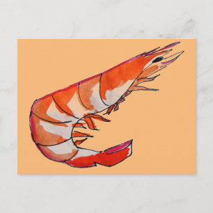 Carte Postale crevettes crevettes fruits de mer art kitsch