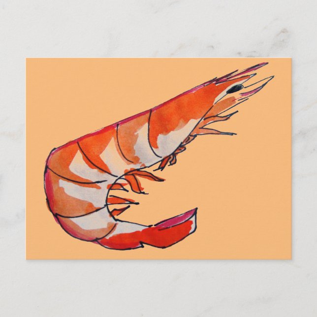 Carte Postale crevettes crevettes fruits de mer art kitsch (Devant)