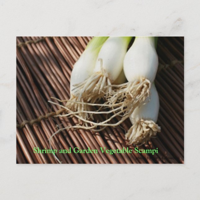 Carte Postale Crevettes et légumes du jardin Scampi (Devant)