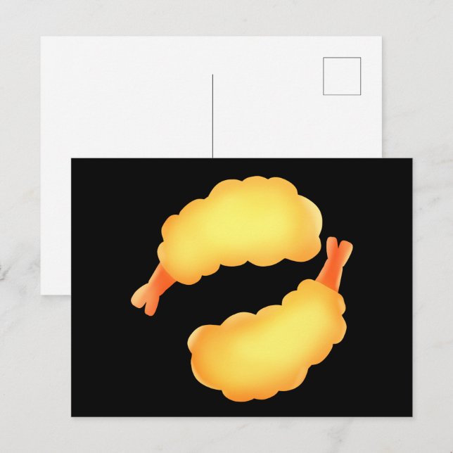 Carte Postale Crevettes frites (Devant / Derrière)