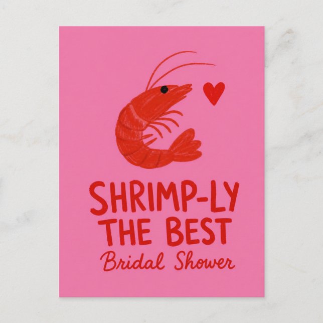 Carte Postale Crevettes Funny Rose Fête de Bachelorette (Devant)