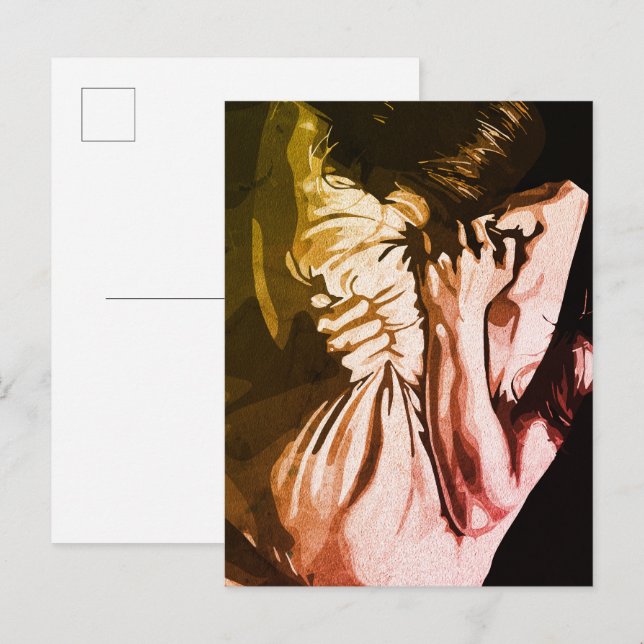 Carte Postale Cri silencieux – Expression d'un tourment intérieu (Devant / Derrière)