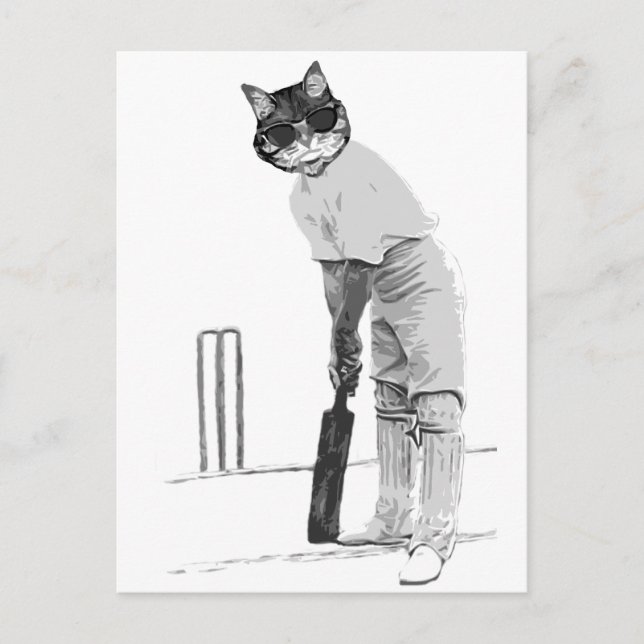 Carte Postale cricket à chat vintage (Devant)