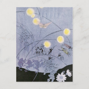 Carte Postale Cricket et grenouilles font de la musique nocturne