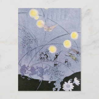 Carte Postale Cricket et grenouilles font de la musique nocturne