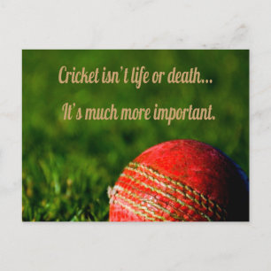 Carte Postale Cricket Red Ball drôle Motivation