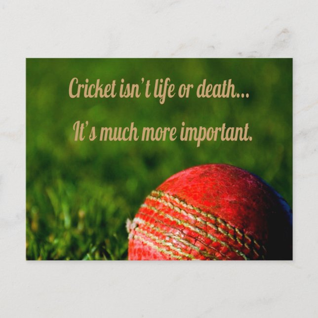 Carte Postale Cricket Red Ball drôle Motivation (Devant)