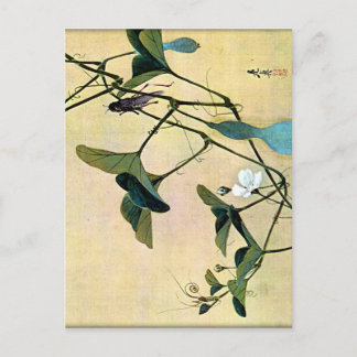 Carte Postale Cricket sur une vigne Bois japonais Art Ukiyo-E