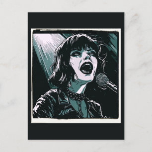 Carte Postale Crie-le Fort Punk Rocker Rétro Vintage Sarcelle