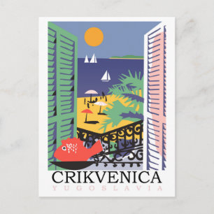 Carte Postale Crikvenica, Yougoslavie, fenêtre