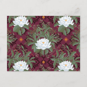 Carte Postale Crimson Lotus Elegance Motif - Le Lotus Blanc