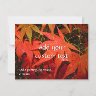 Carte Postale Crimson Maple Feuilles - Personnalisé