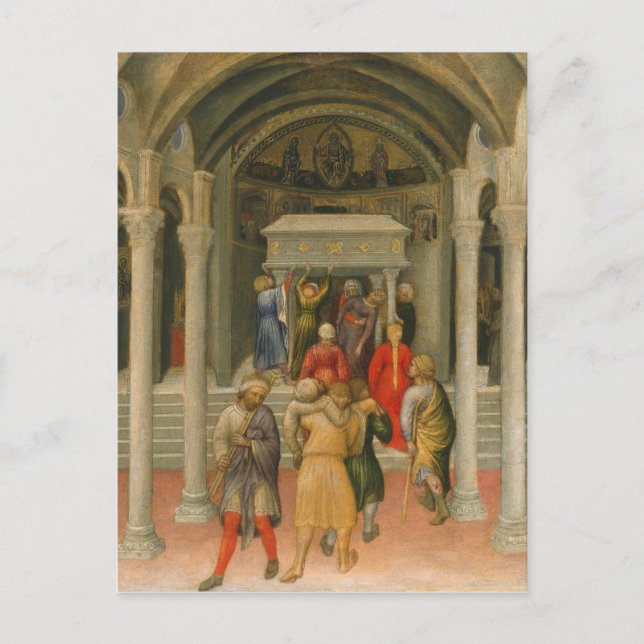 Carte Postale Cripplé et malade soigné à la tombe de Saint Nicol (Devant)