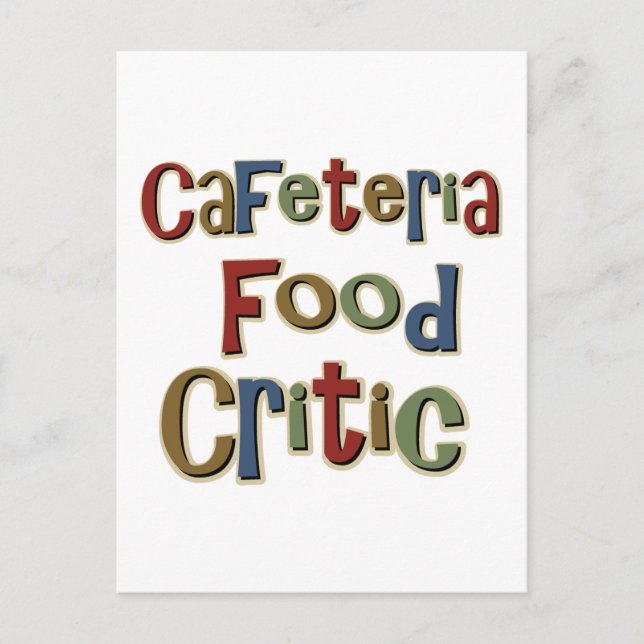 Carte Postale Critique alimentaire de la cafétéria (Devant)
