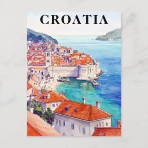 Carte Postale Croatie Côte de la mer Adriatique vintage