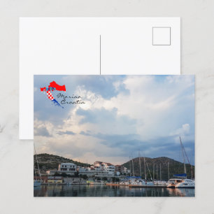 Carte Postale Croatie Hrvatska Mer Adriatique Marina